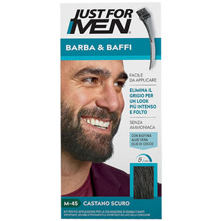 JUST FOR MEN BARBA E BAFFI ELIMINA IL GRIGIO CASTANO SCURO - Tre Pi Profumerie