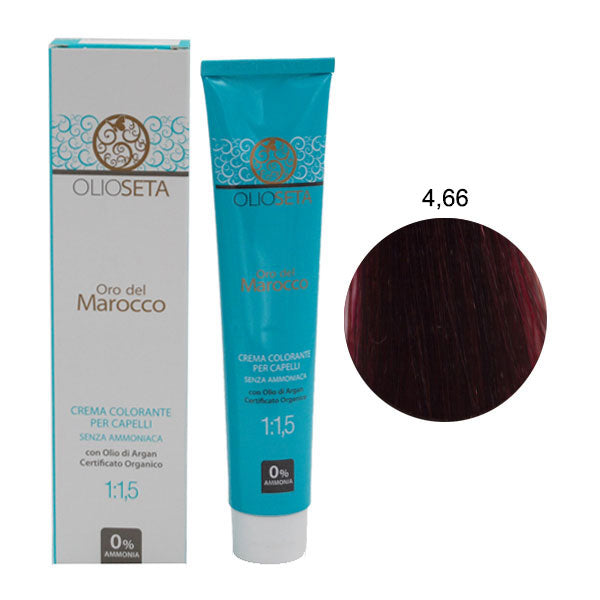 OLIOSETA ORO DEL MAROCCO TINTURA CASTANO ROSSO INTENSO 4.66 - Tre Pi Profumerie