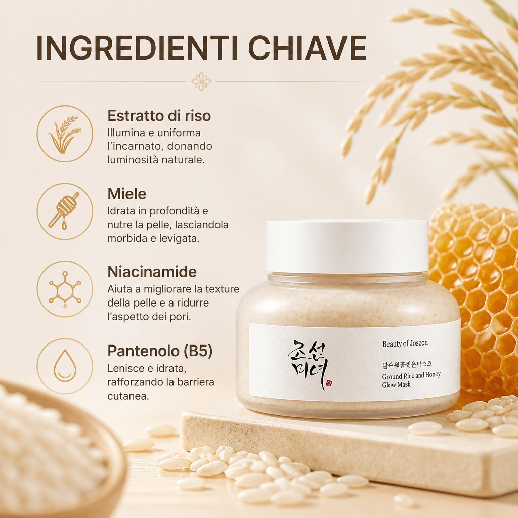 Beauty of Joseon Rice & Honey Glow Mask – Maschera Illuminante 150ml