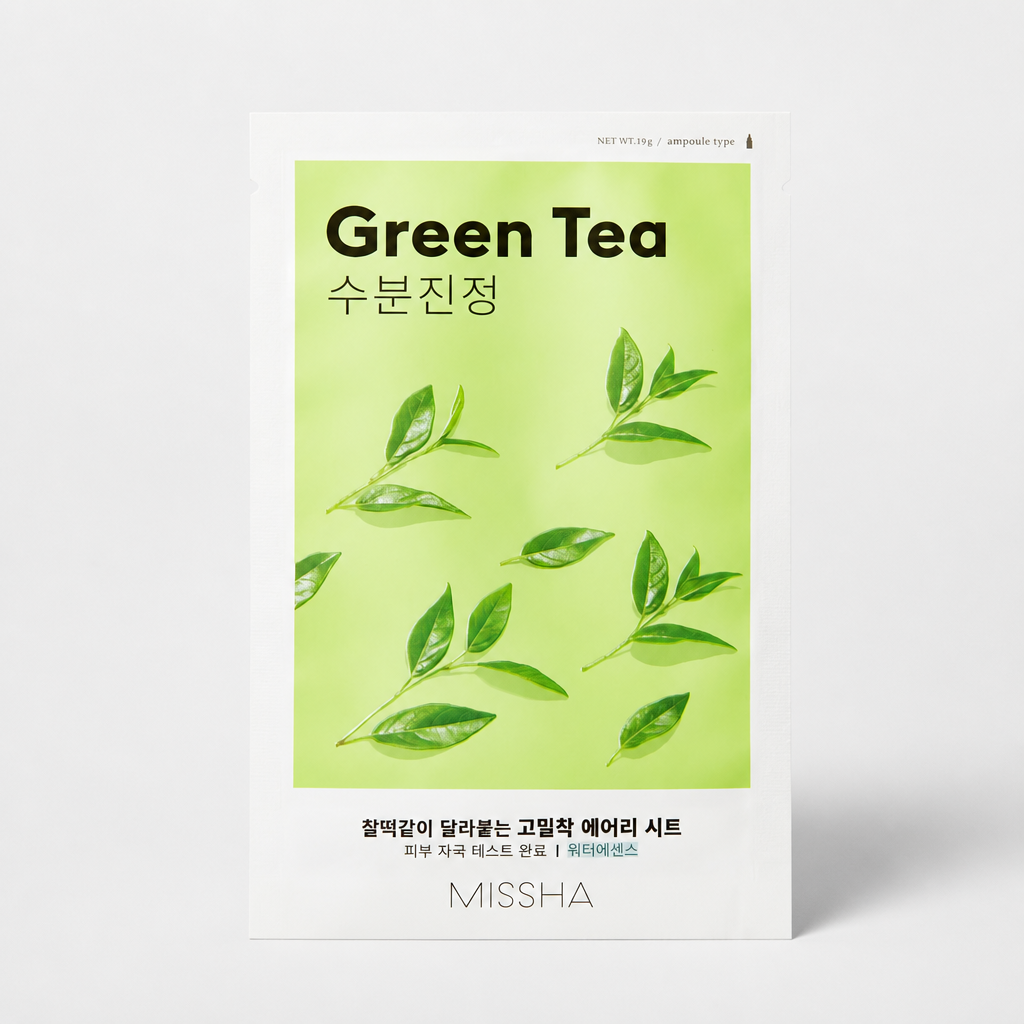 Missha Airy Fit Sheet Mask Green Tea – Maschera Viso Lenitiva 19g