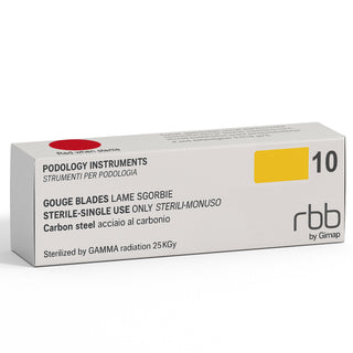 RBB LAME SGORBIE STERILI MONOUSO ACCIAIO AL CARBONIO 20 PZ 10 MM